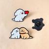 Line Art Dog Metal Brooch - Cute Animal Accessory for Bags & Clothes