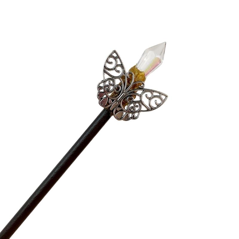 

Vintage Natural Crystal Hair Chopsticks Hair Clip Chignon Pin Hair Decor for Women Sparkling Carving Hair Sticks