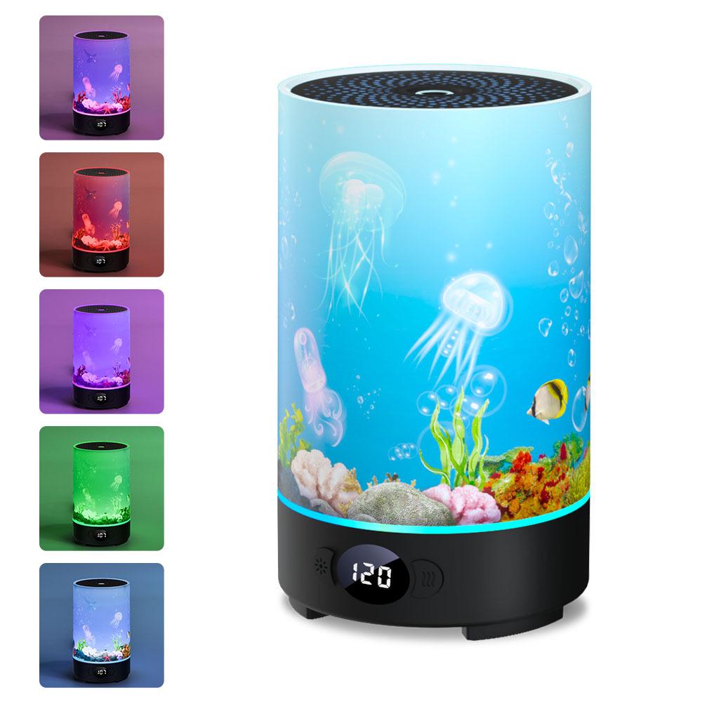 USB Desktop Aroma Diffuser with Flame Effect, Large Mist Humidifier, RGB Ambient Light - Ideal for Hotels & Commercial Spaces