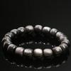 Hongchu Crystal Natural obsidian bracelet Natural double-sided silver obsidian faceted vintage-style bead bracelet