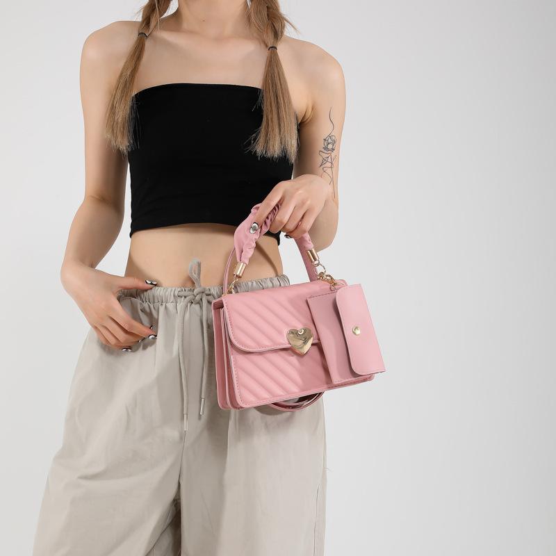 Textured women's bag hand commuting simple new 2025 messenger bag small square bag fashion casual personality popular shoulder bag