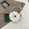 Small-scale Designed Flower-shaped Small Round Bag, Single Shoulder Cross-body Bag, Pearl Handbag for Formal Events