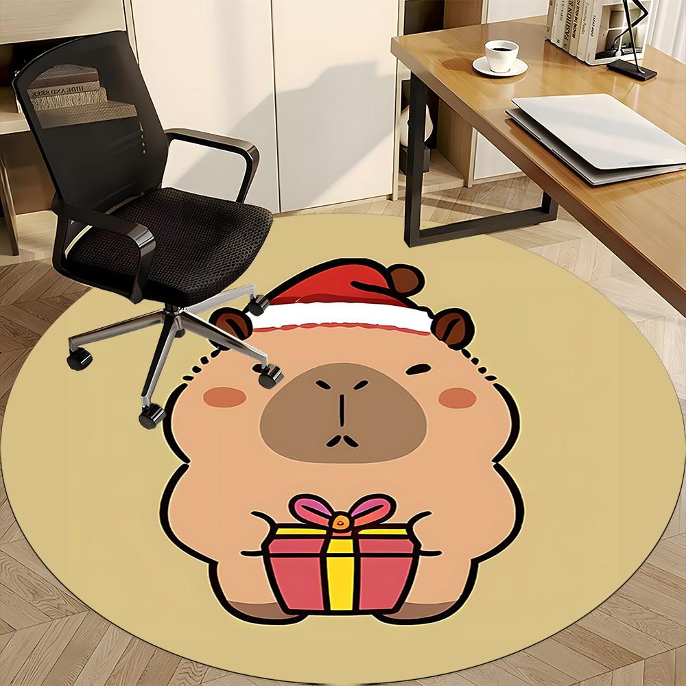 1pc Capybara Gift Chair Carpet for Office, Soft Flannel Throw Mat, Perfect for Office, Holiday Party Decoration Choice Yy260209039