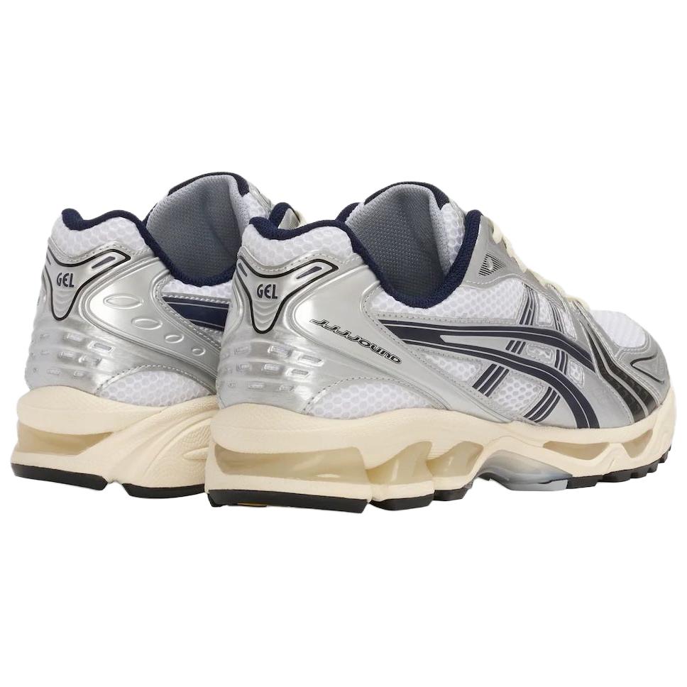JJJJound X Asics Gel Kayano 14 White Midnight Navy Unisex Sneakers Silver 1203A961-100