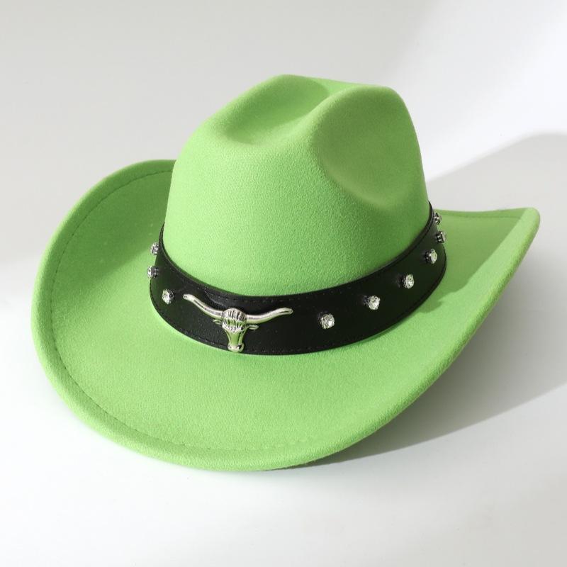 

Summer American-style western cowboy hat, straw sunshade knight hat, outdoor hat for men and women, breathable hat Average Size grass зелений колір