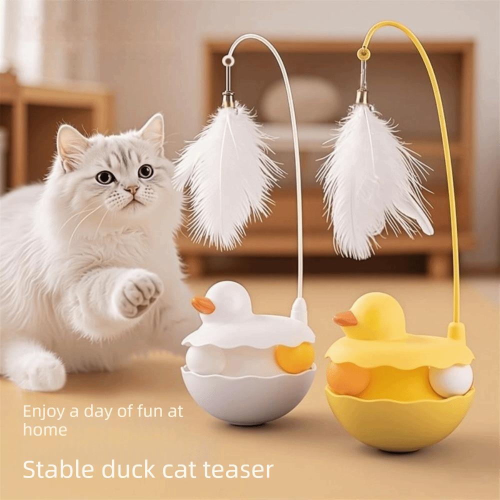 Duck Shaped Tumbler Cat Toy Bite Resistant Kitten Play Wand Self Entertaining Toy  Playing