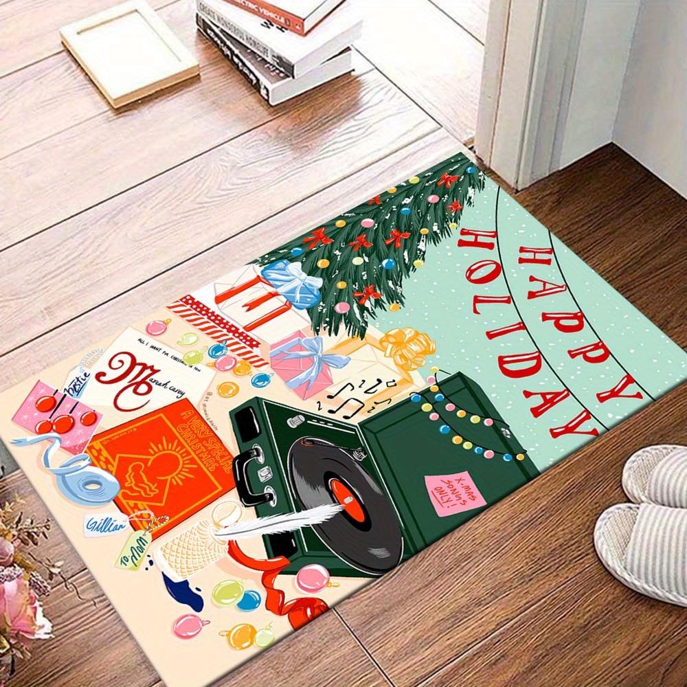 

1pc A Christmas Filled with Music Area Rug, Slip-Resistant, Easy-Clean, Stain-Resistant, Perfect for Cozy Living Rooms, Bedrooms, Kitchens, 60cm by 90cm