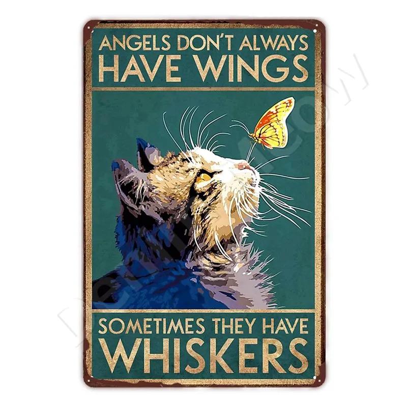 Funny Bathroom Quote Metal Tin Sign, Black Cat, Wash Your Paws, Poster for Home, Bathroom, Cafe, Wall Decor, Gift for Women