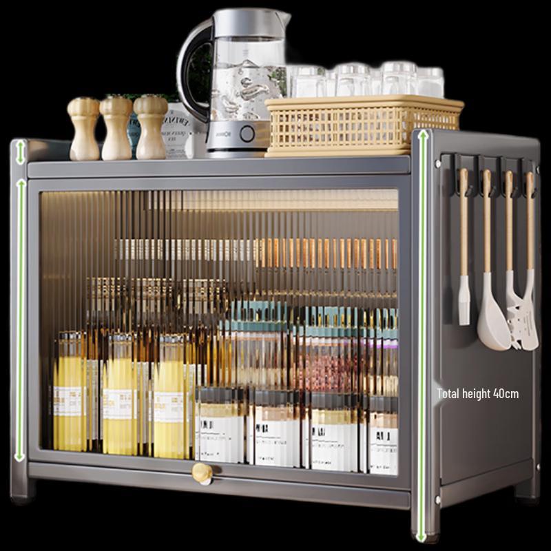 Woding Dustproof Rustproof Kitchen Spice Rack with Lid