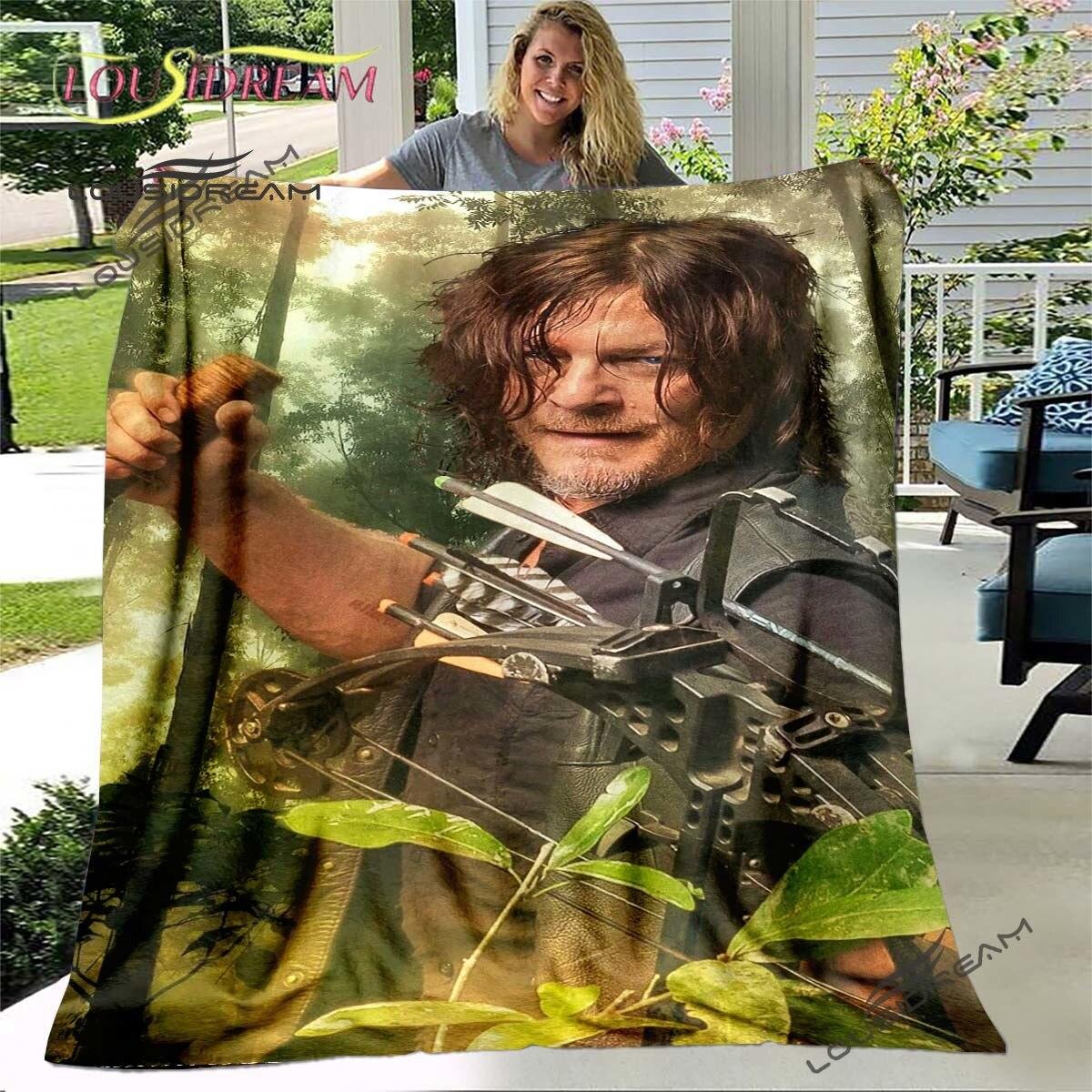 

Daryl Dixon The Walking Dead Throws Blanket Horror TV Series Sofa Blanket for Adults and Children Bedroom Living Room Decoratio 150x180cm