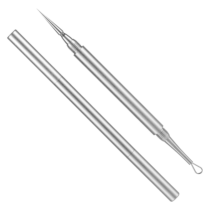 Blackhead Extractor, Metal 2 In 1 Acne Clean Needle Professional Pimple Popper Needle Whitehead Popping Extractor Double-Ended Black Head Remover