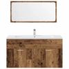 4 piece Bathroom Furniture Set Reclaimed Wood Look Engineered Wood