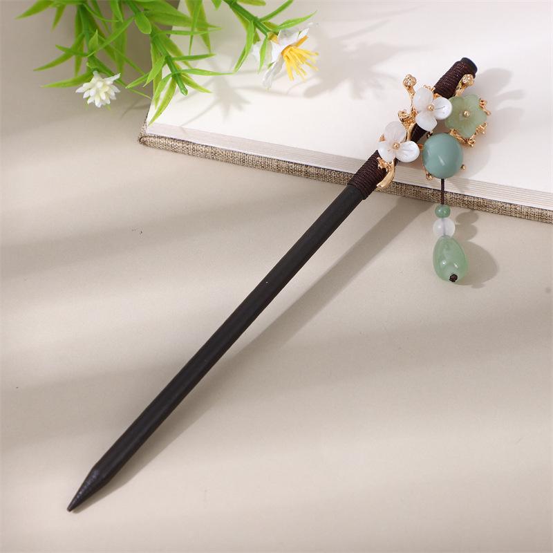 

Винтажная деревянная заколка-кисточка - Аксессуар для прически пучок для ханьфу и ципао для женщин