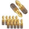Titanium Plated Short Screwdriver Bit 25mm Magnetic Cross Head Screwdriver 10pcs - DD01