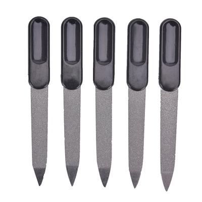 Lime per unghie in metallo a doppia faccia con manico in plastica da 5 pezzi Strumento per pedicure manicure fai da te