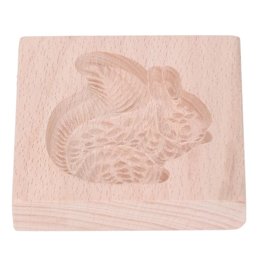 Natural Beech Wood Cookie Cutter Smooth Surface Biscuit Mould Baking Stamp Christmas Baking