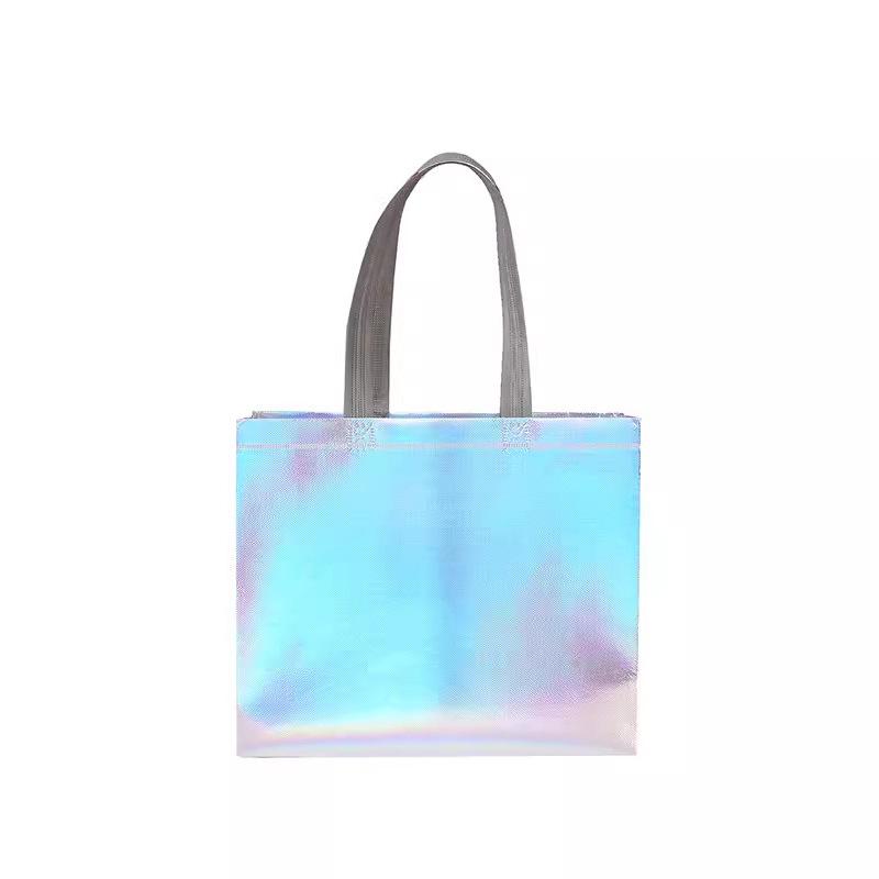Silver Bag Clothing Store's Large Capacity Handheld Non-Woven Laser Tote Bag - Souvenir Gift Bag