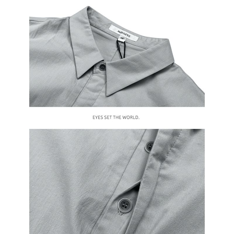 Menseye Men's T-Shirt Jacket Men's Turn-Down Collar Half-Sleeve Shirt Fabric Hem Shrinkage Functional Jacket