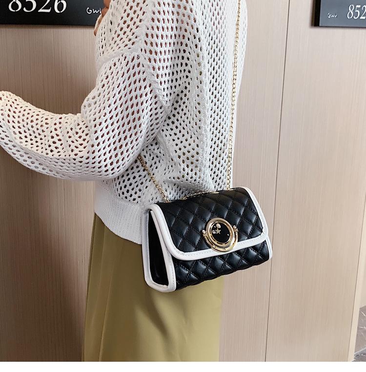 SCIONE Lock Bag Western Style Bag 2019 New Trendy Wild Messenger Bag Rhombus Chain Bag Fashion Small Square Bag