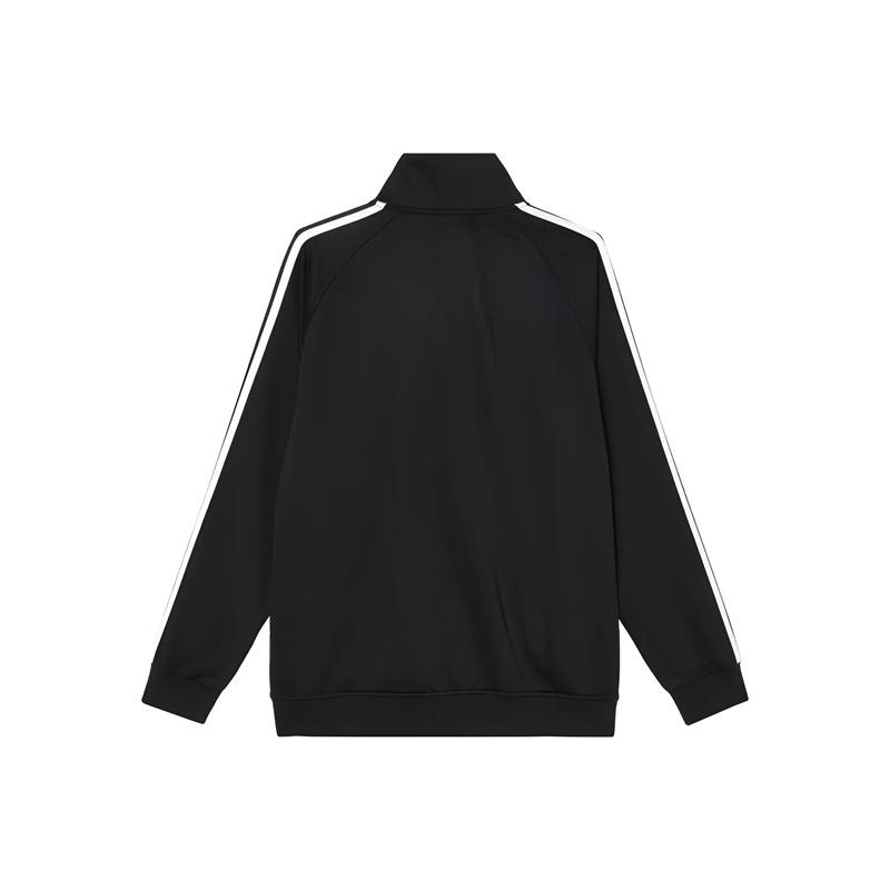 Adidas Sweatshirts Unisex Black With White Stripes Stand Collar Moderate Other TR30JR-BW-