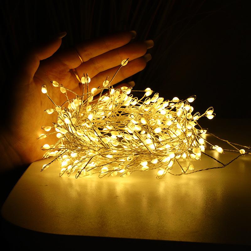 Remote Control Super Bright Copper Wire Firecracker String Lights for Christmas Decorations
