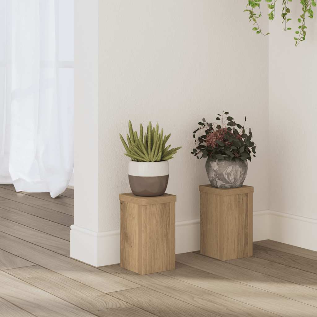 Plant Stand 2 pcs Artisan Oak 10 x 10 x 18 cm engineered wood