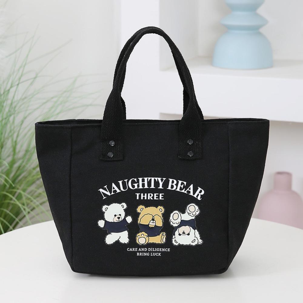 

Велика місткість Сумка для ланчу Універсальна сумка через плече Мила сумка-тоут Офісні працівники чорний