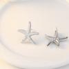 Seestern Ohrstecker mit Zirkonia Voll Diamant Fünfzackiger Stern Kreativer Europäischer Stil Schmuck