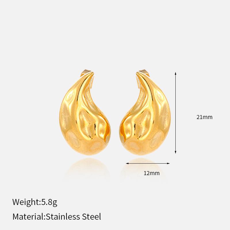 Chenhe Jewelry Women's High-end Sense Light Luxury Non-fading Stainless Steel Earrings Fashion Versatile Earrings Gold Earrings