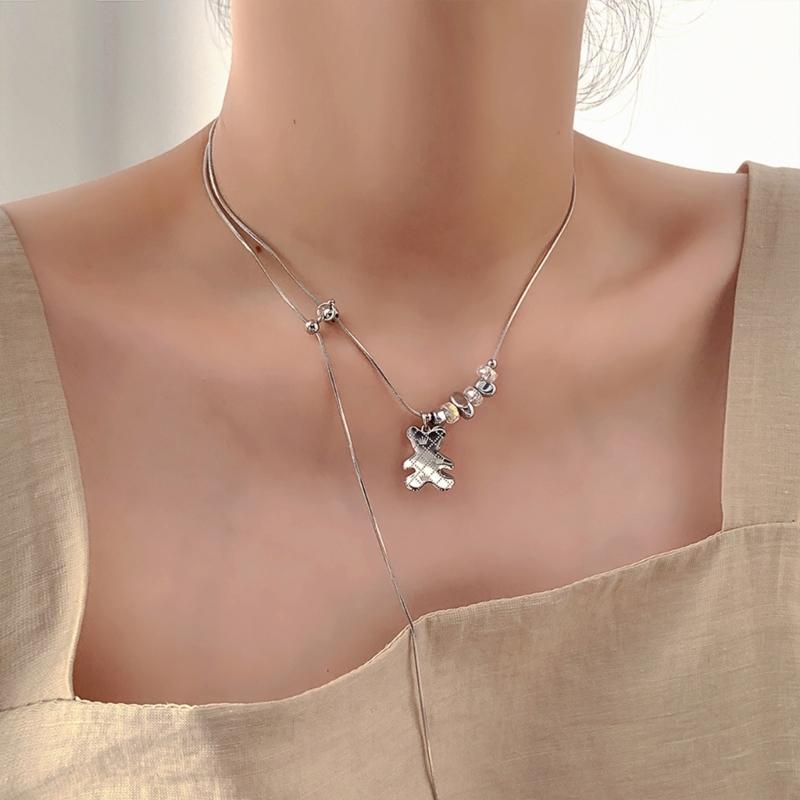 Pendant Necklace Women Short Stainless Steel Pendant Choker Neck Chain Stainless Steel Material Jewelry Gift for Girls