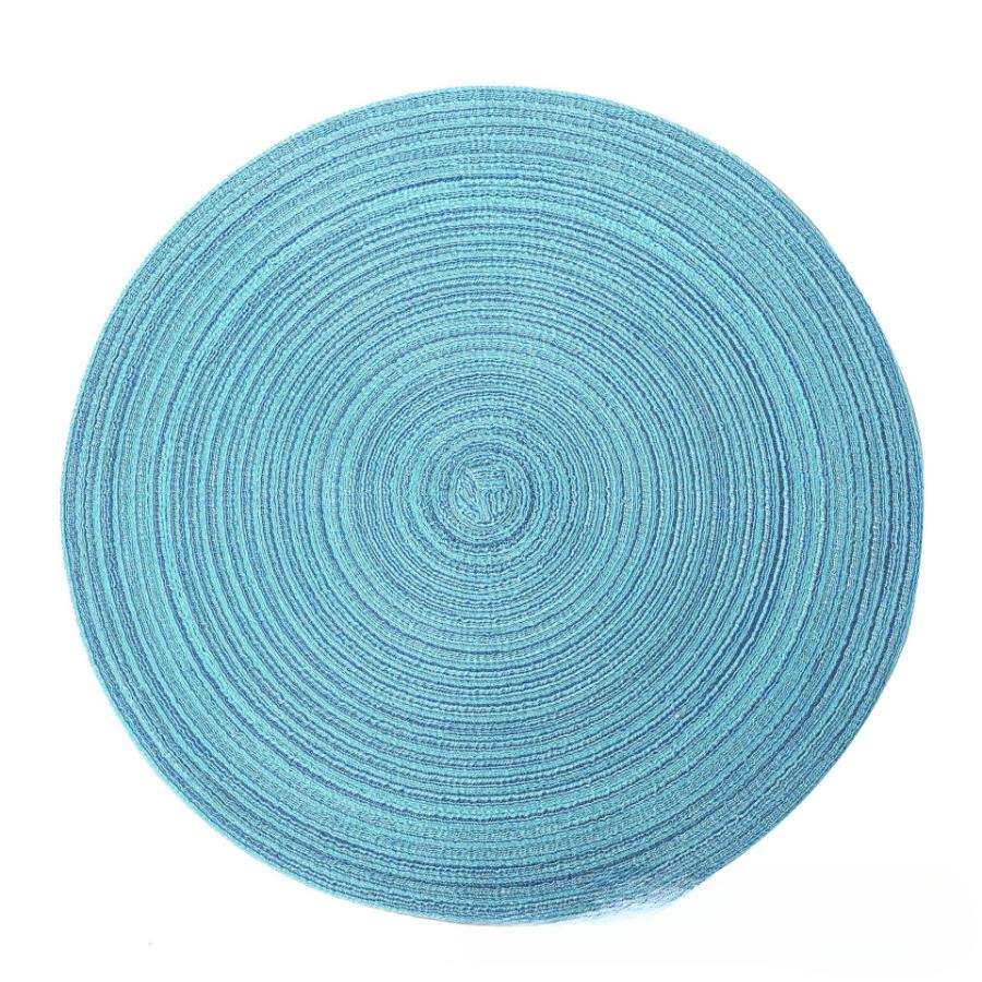 

Round Placemat Table Woven Cotton Yarn Placemats for Table Non-Slip Kitchen Tableware Drink Cup Coaster Cup Dish Mat Decoration 38cm&Round синій