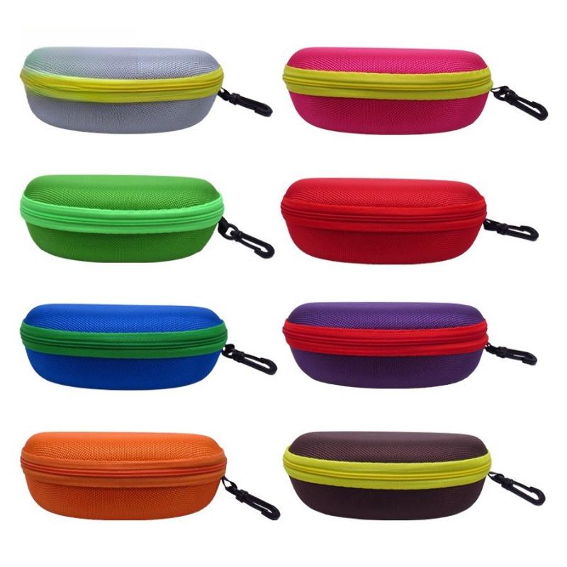 1PC Color Sunglasses Glasses Case EVA Zipper Case, Black Sunglasses Case, Pressure-resistant, Portable, a Must for Cycling Experts