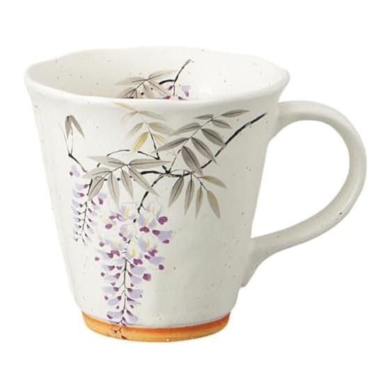 Ale-net Mug 9.49.2cm 220cc Hanafu Mug Wisteria Porcelain Dishwasher Safe Microwave Safe Mino Ware Made in Japan