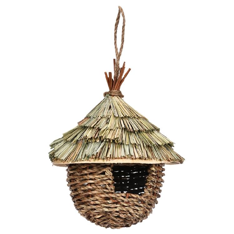 Outdoor Cage Handwoven Straw Bird Nest Hatching Breeding Garden Supplies 1