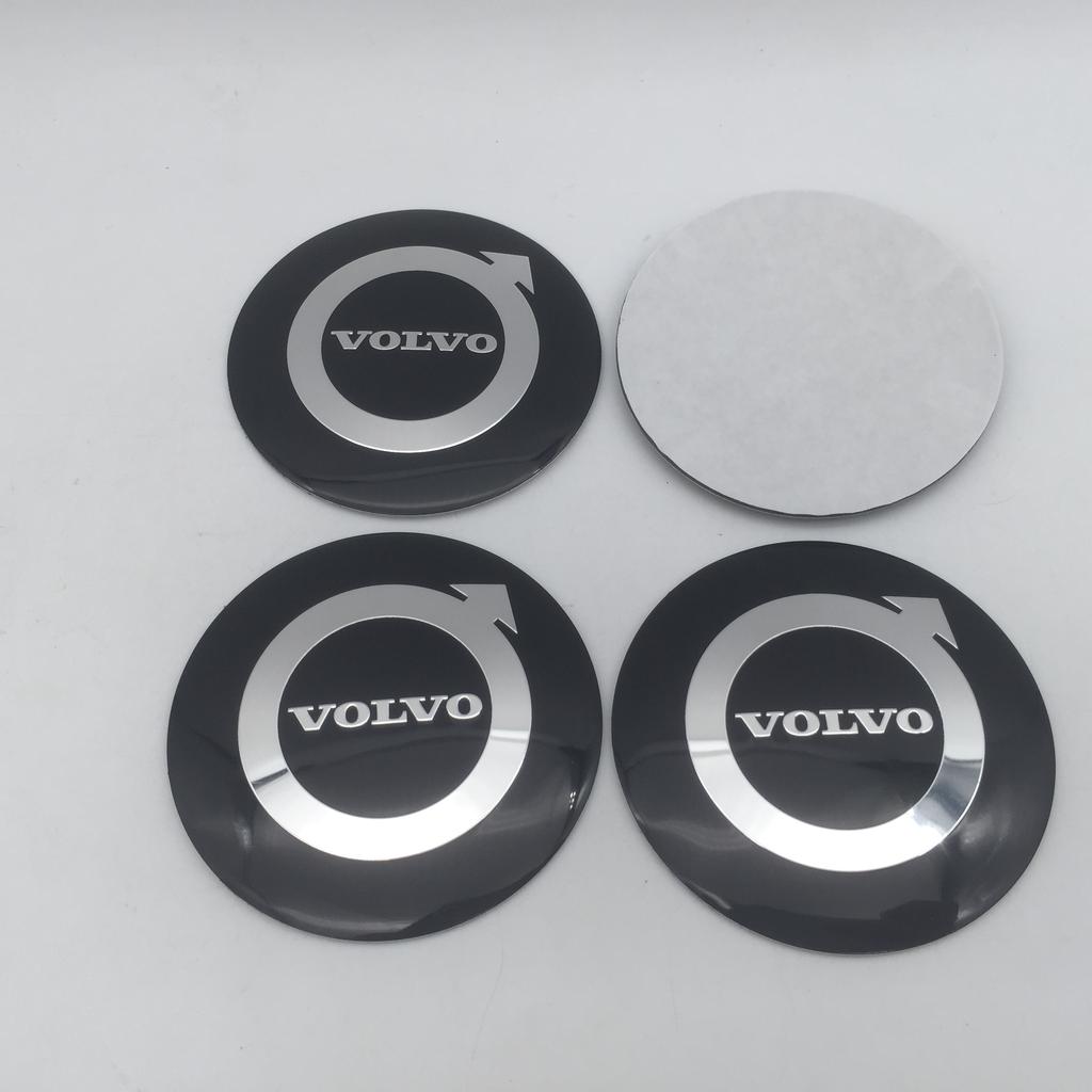 4pcs 3D For VOLVO 56mm 60mm 65mm Car Wheel hub Center Cap emblem Badge covers sticker Decals Styling accessories