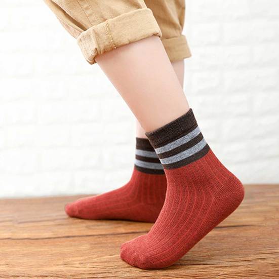 Autumn Winter 5Pairs Children Middle Tube Cartoon Boys Girls Baby Floor Socks