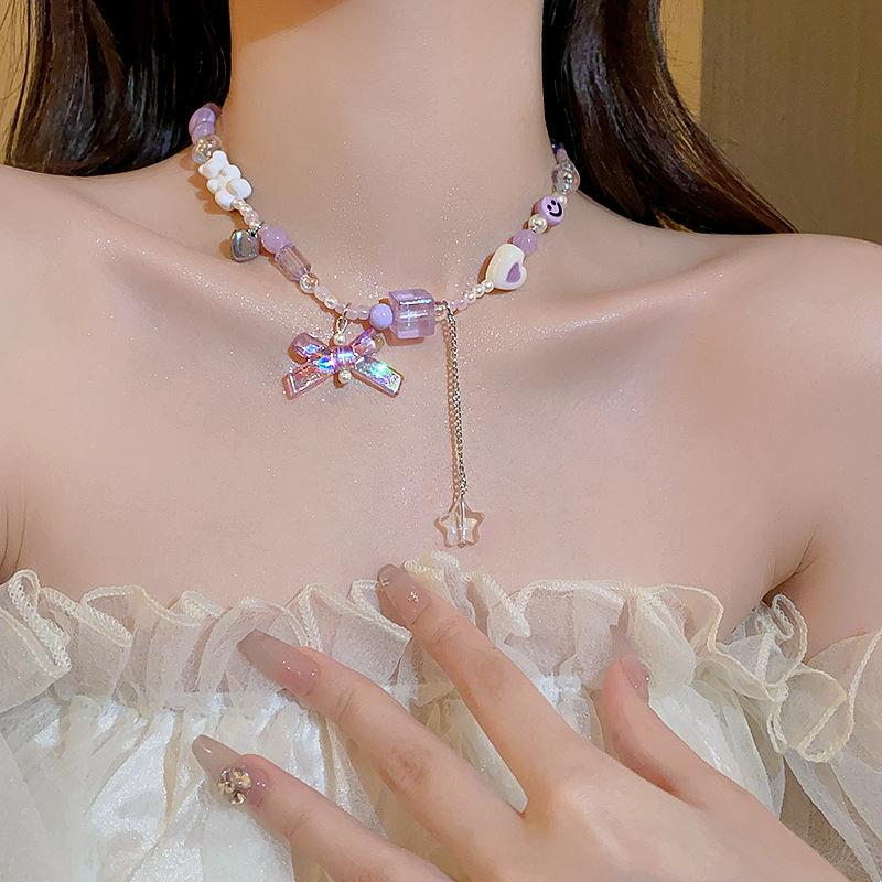 Acrylic bear bow love smiley face bracelet light luxury high sense fashion versatile bracelet temperament jewelry women