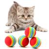 Rainbow Cat Toys Ball Interactive Cat Dog Play Chewing Rattle Scratch EVA Ball Training Balls Pet Toys Supplies