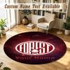Round Rug Custom NameNottingham Forest FC Pattern Non Slip Carpet Home Floor Decor