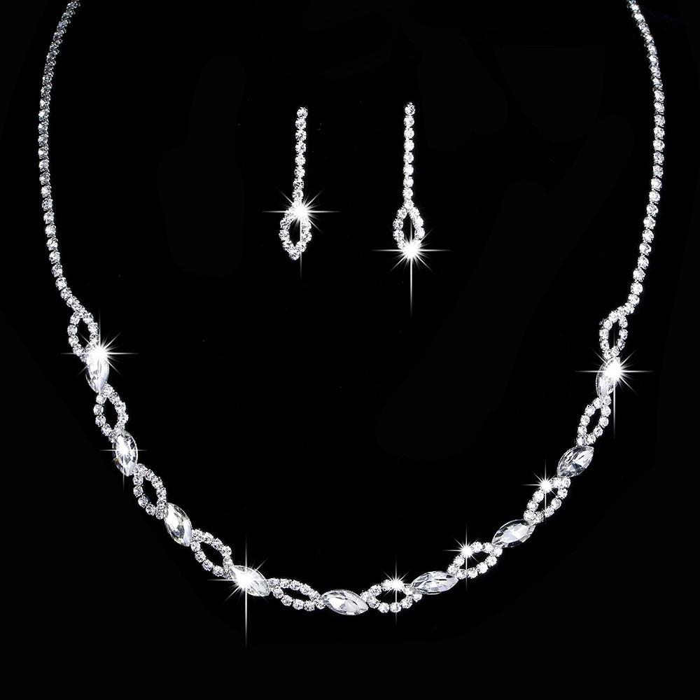 

Свадебные аксессуары, популярные женские свадебные хрустальные бриллиантовые поцелуи место ожерелье серьги крышка