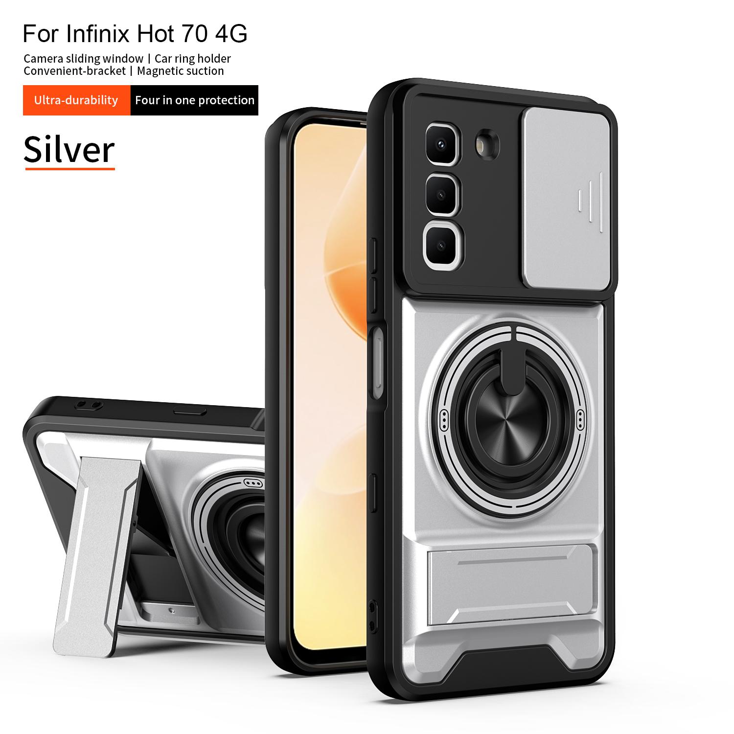 

For Infinix Hot 70 Case Infinix Hot 70 4G Cover Magsafe Magnetic Fold Holder Military Armor Camera Protection Cover Infinix Hot 70
