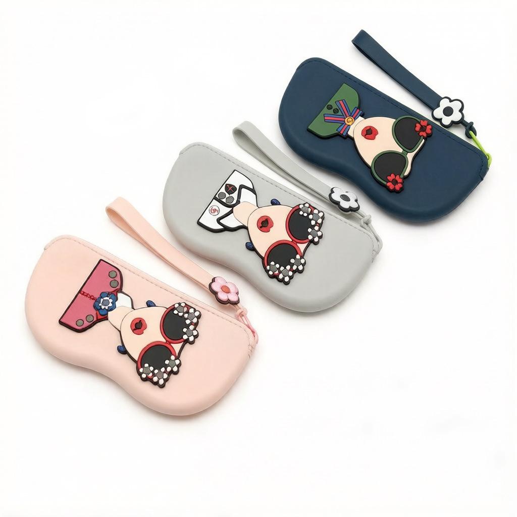 1Pc New Silicone Glasses Bag Portable Fashion DIY Sunglasses Sunglasses Protection Glasses Case Hanging Bag Glasses Bag