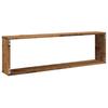 Cube Wall Shelves 2 pcs Rustic Wood Look 100 x 15 x 30 cm Particleboard