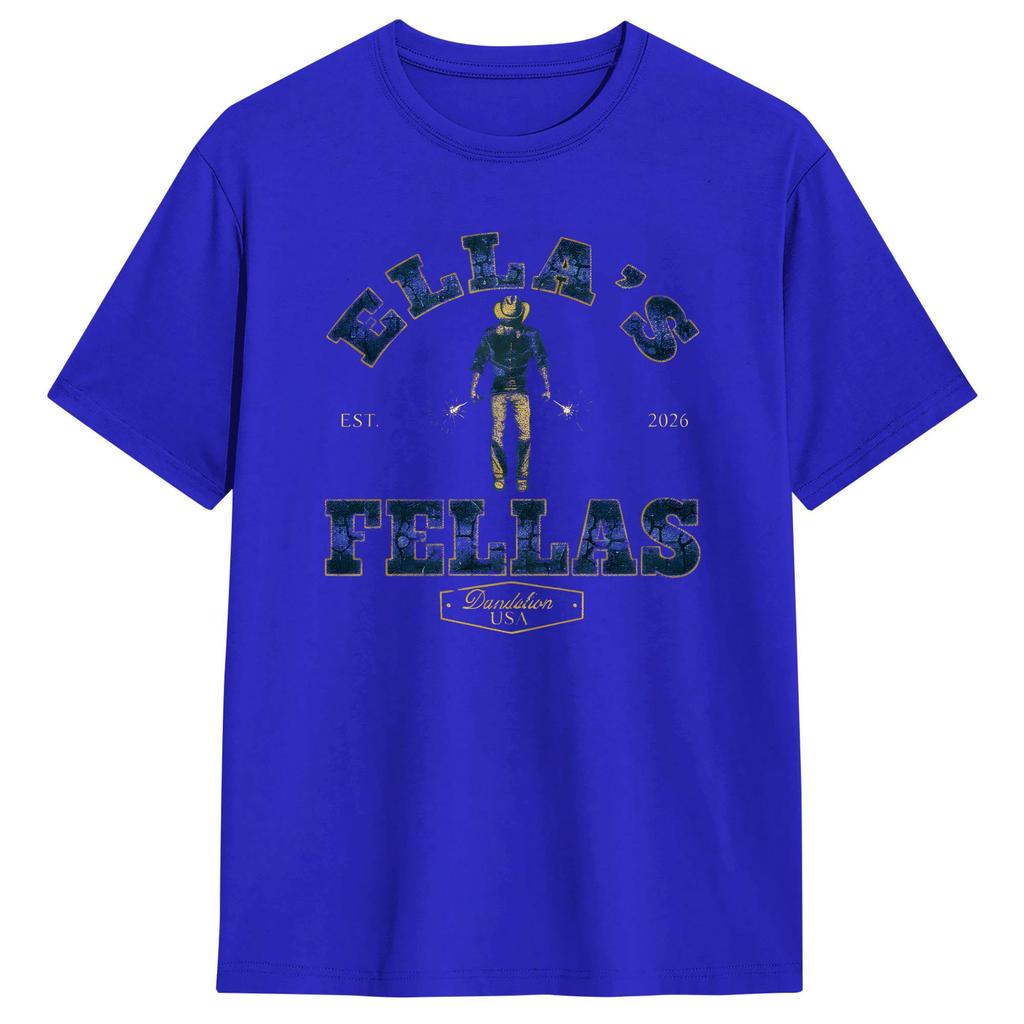 Ella Fellas Club T Shirt Unisexs Vintage TShirts Beach Crew Neck Harajuku Tee Shirt Hot Sale Oversized Tops