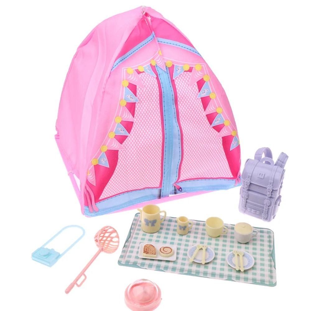 Outdoor Picknick Puppe Camping Set Mikro Szene Puppe Mini Zelt Puppenhaus Zelt 1/12 Maßstab