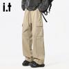 CHOCOOLATEit Men's Loose Fit Straight Leg Cargo Pants