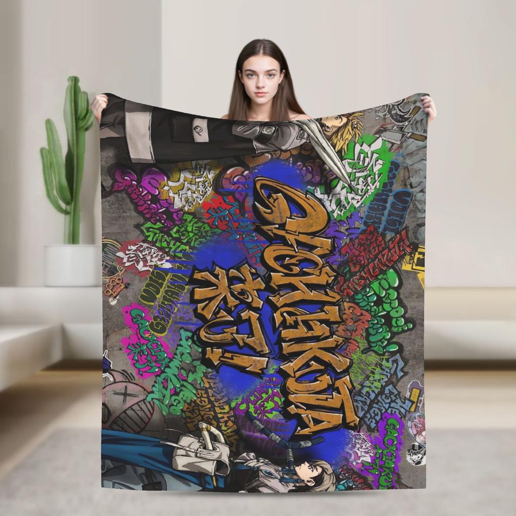 Gachiakutas Anime Warm Blanket Airplane Travel Plush Bedding Throws Graphic Couch Bed Flannel Bedspread Sofa Bed Cover