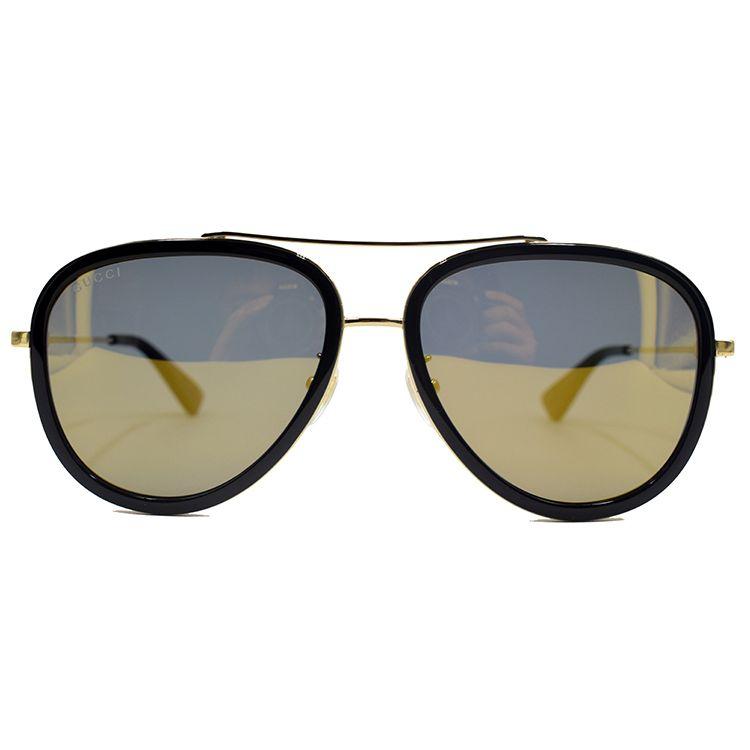 Gucci Excellence Dual-Sided Bee Series Modern Business Travel Edition High-Definition Gentleman Pilot Style Sunglasses Men sunglasses GG0062S-001