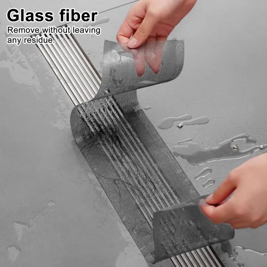 1 Roll Disposable Hair Drain Stickers Waterproof Fiberglass Floor Drain Sticker Mesh Filter Hair Catcher Bathroom Shower Drain Protector