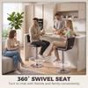 Bar Stools Modern PU Leather Adjustable Breakfast Bar Stools Backrest Set of 2 Black